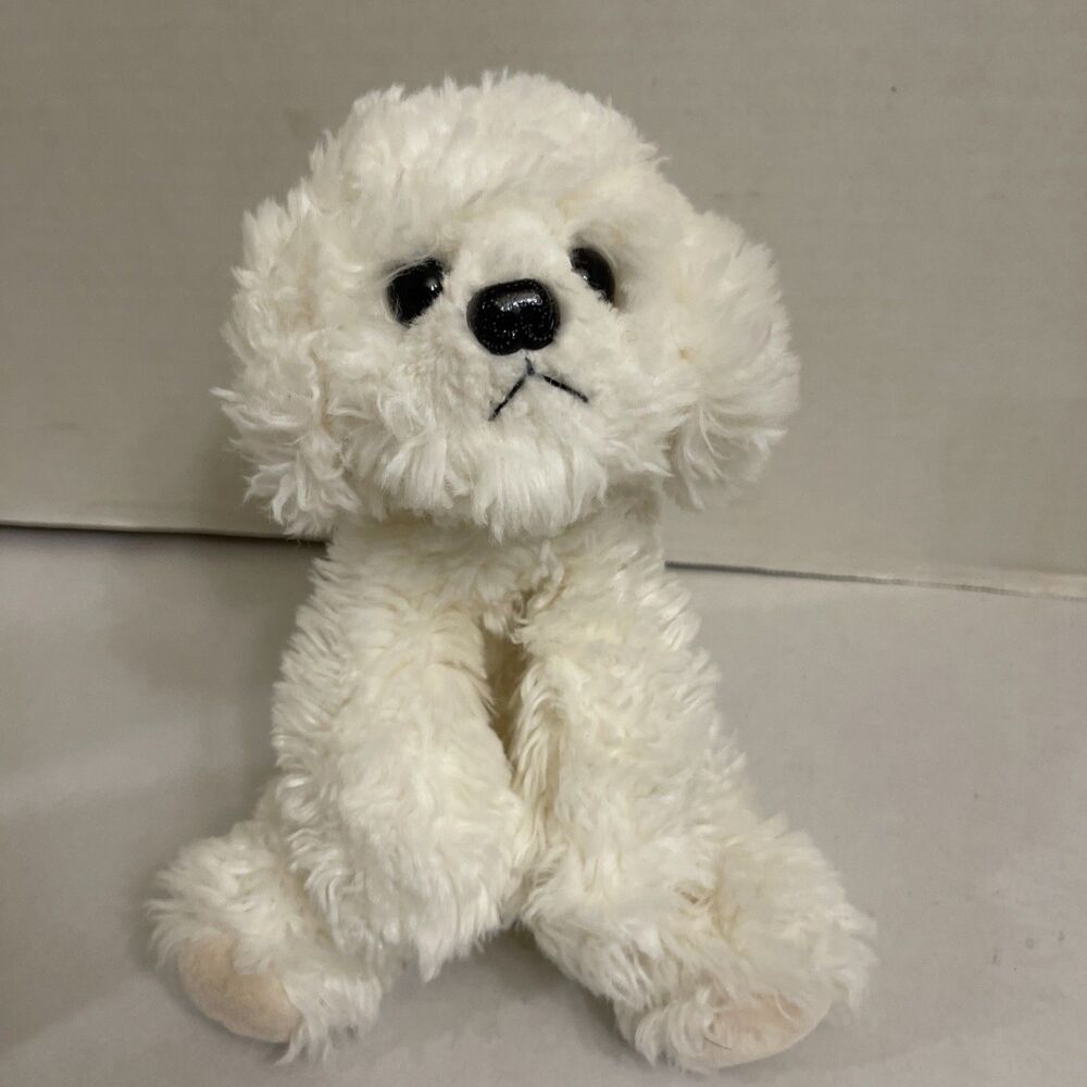 Vintage Russ Berrie White Puppy Dog Muffin Plush Animal 8" Maltese Bichon Frise - Picture 2 of 9